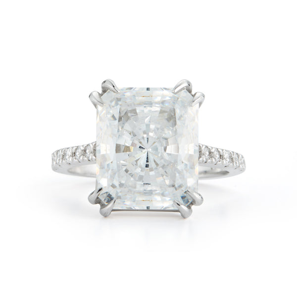 Radiant Cut Engagement Ring with Pavé Band