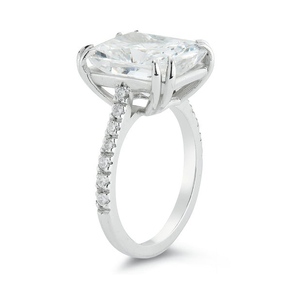 Radiant Cut Engagement Ring with Pavé Band