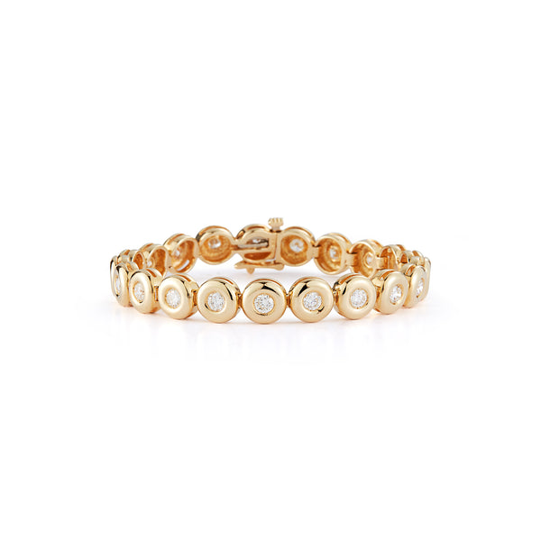 Donut Diamond Bezel Tennis Necklace