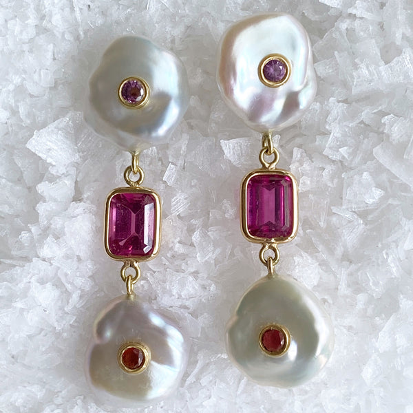 Les Perles Gem Drop Earrings