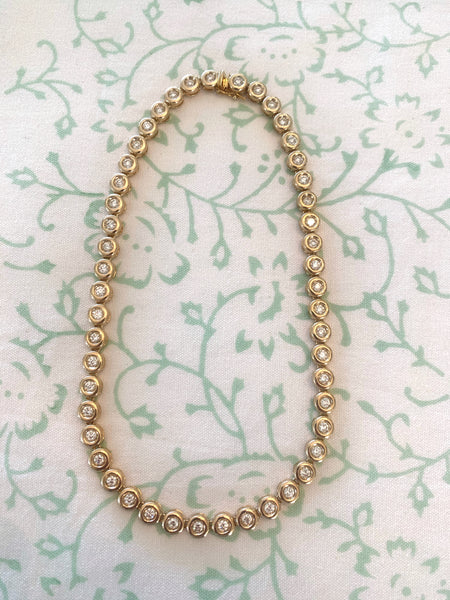 Donut Diamond Bezel Tennis Necklace