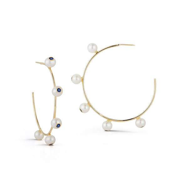 Les Perles Blue Sapphire Hoops