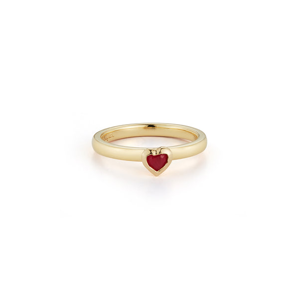Les Classiques Ruby Heart Pinky Ring