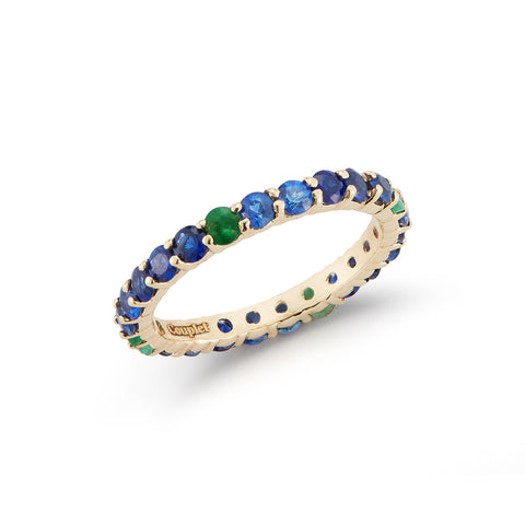 Emerald and Sapphire Eternity Band