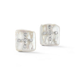 Les Perles Square Diamond Earrings
