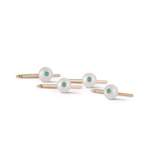 Les Perles Turquoise Tuxedo Studs