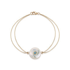 Les Perles Double Chain Colored Stone Bracelet