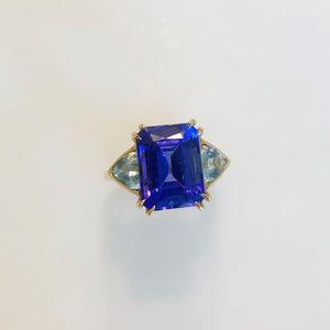 One-of-a-Kind Tanzanite and Aquamarine Ring