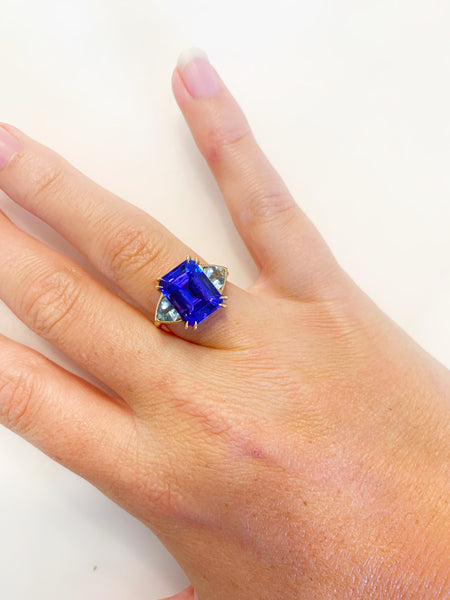 One-of-a-Kind Tanzanite and Aquamarine Ring