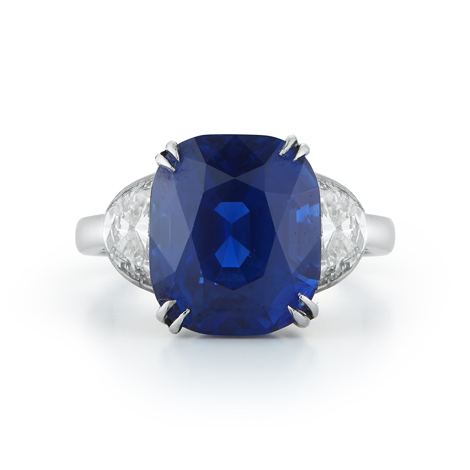 Sapphire & Diamond Three Stone Engagement Ring